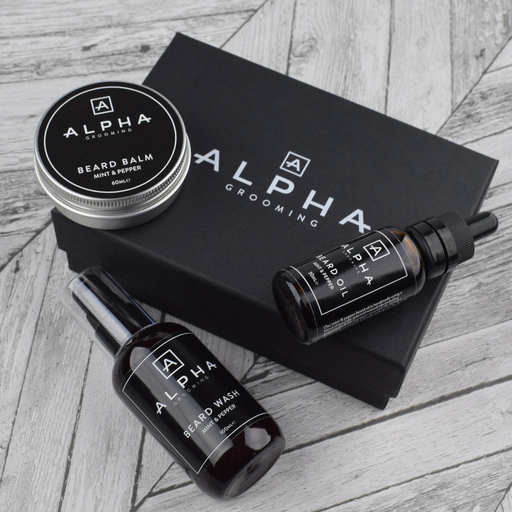 <h1>Alpha Grooming Beard Set - Mint & Pepper</h1>