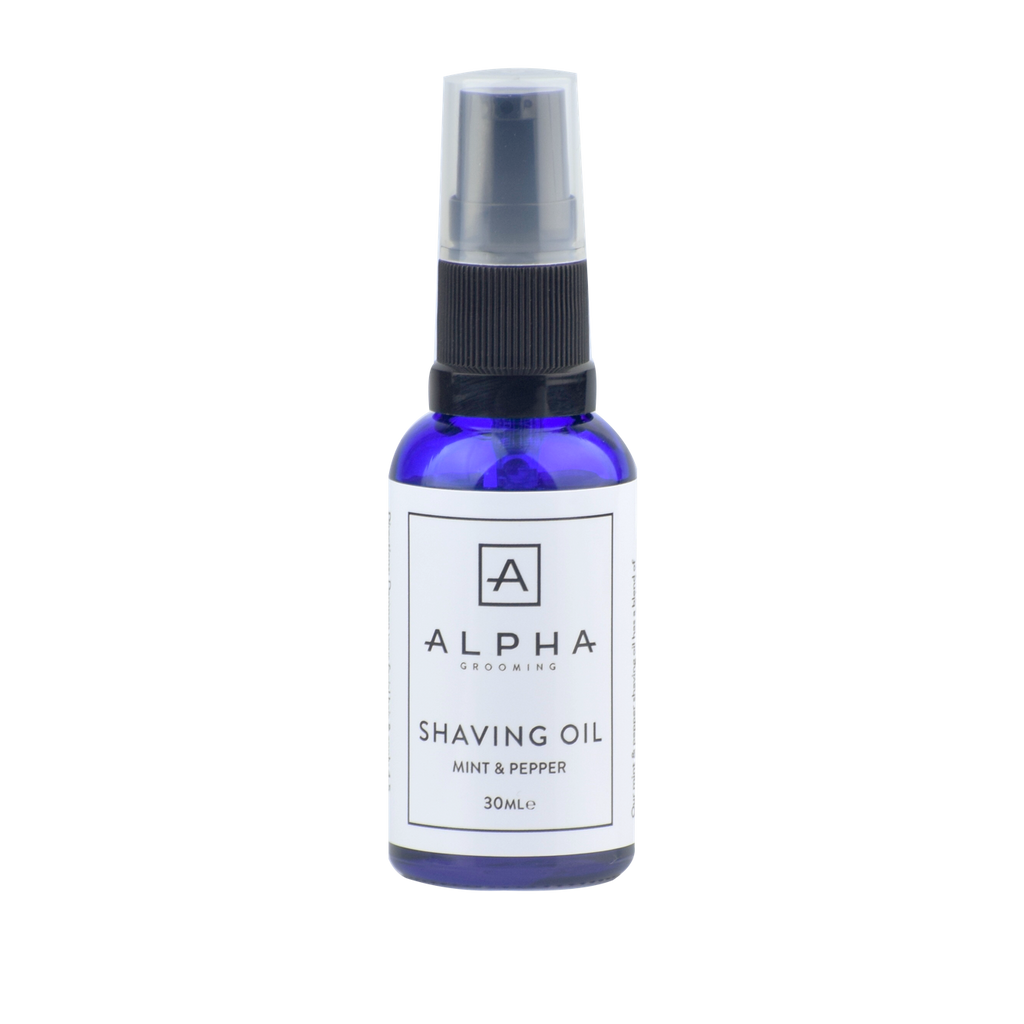 alpha grooming shave shaving oil mint pepper 30ml product male grooming shaving oil shaving cream aftershave balm mens products shave
